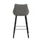 Armen Living Dani 26" Gray Velvet Barstool in Black Brushed Wood Finish LCDIBABLGR26 - alternate 7